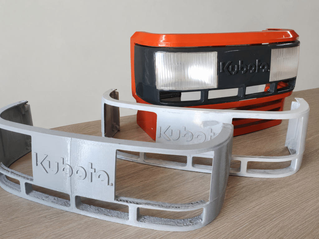 Regeneracja zderzaka Kubota z wykorzystaniem druku 3D i skanowania 3D
